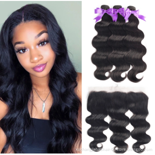 Fast Delivery 10A Brazilian Hair Body Wave Human Hair Bundles With Closure Lace Remy Human Hair Extension